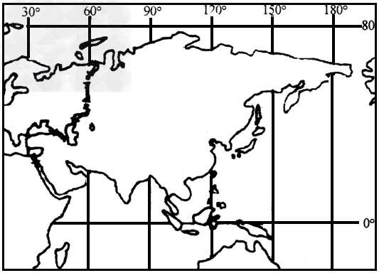 读亚洲的范围示意图,完成下列问题